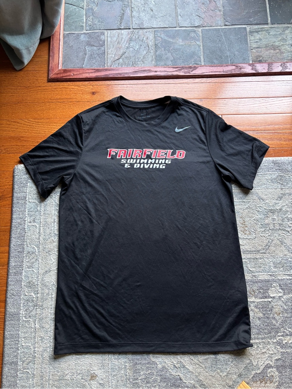 Men’s Nike Fairfield Swimming & Diving Black Performance Tee